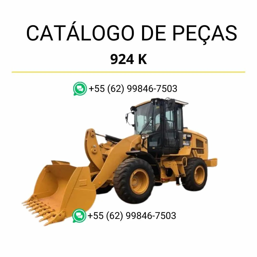 Catálogo de peças Caterpillar 924K para carregadeira em PDF, idioma português, com diagramas técnicos e lista completa de componentes originais.