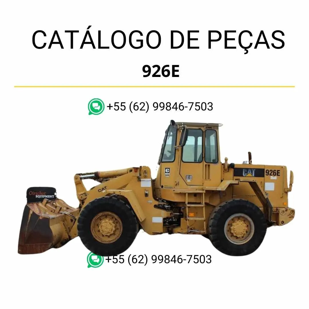 Catálogo de peças Caterpillar 926E em PDF com ilustrações técnicas precisas e lista detalhada de componentes da carregadeira de rodas.