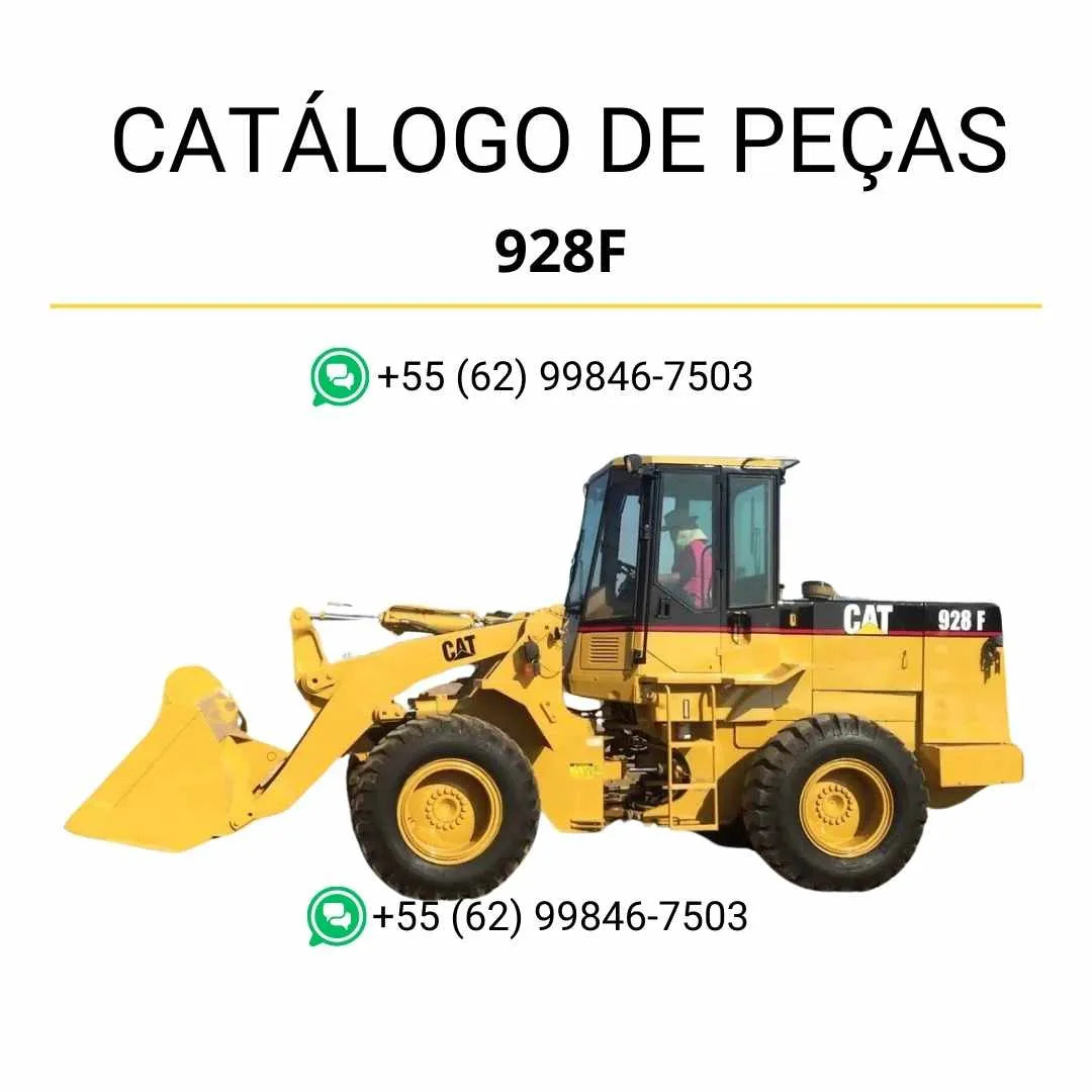 Catálogo de peças Caterpillar 928F em PDF com vistas explodidas detalhadas e tabela completa de componentes da carregadeira de rodas.