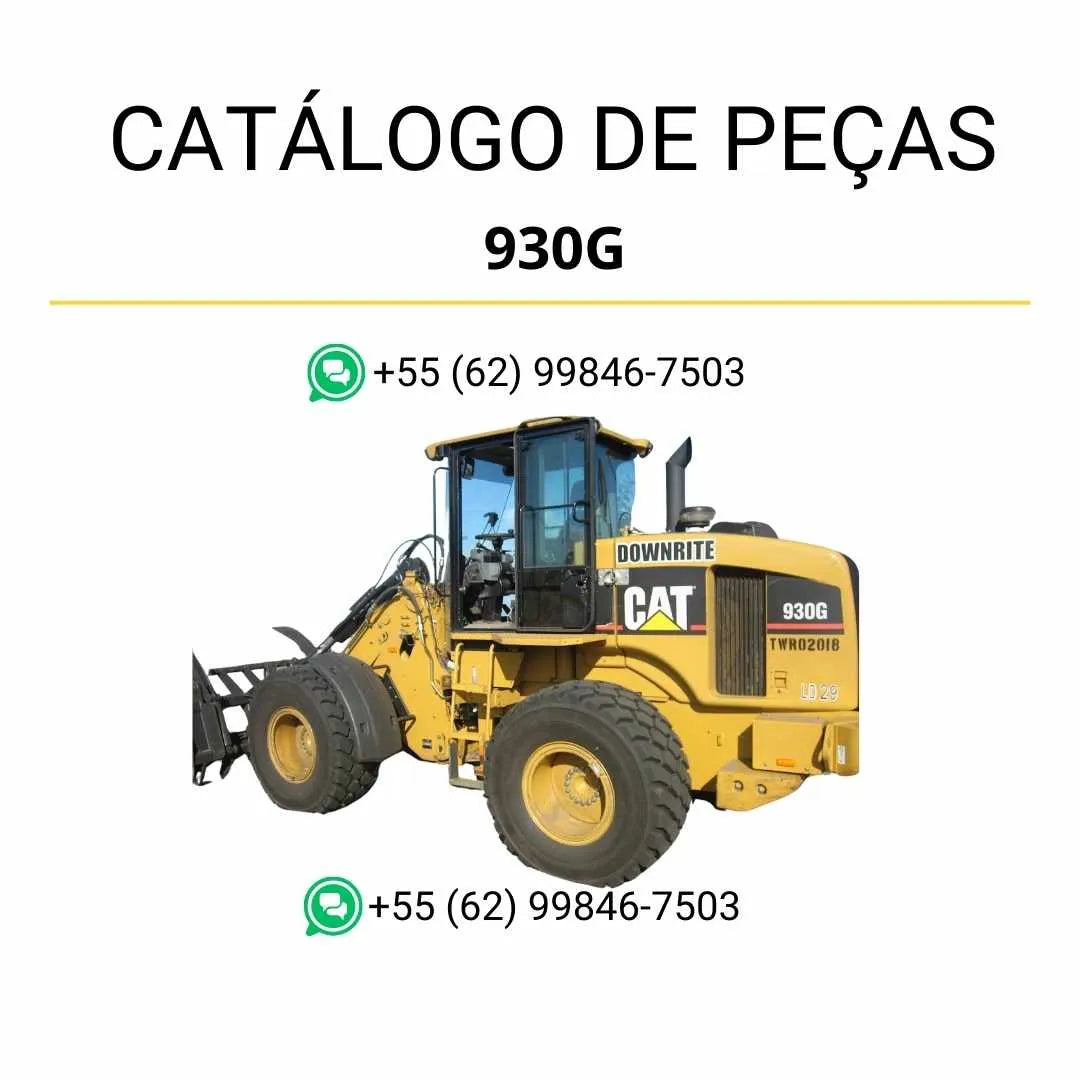 Catálogo de peças Caterpillar 930G em PDF com ilustrações detalhadas e lista completa de componentes originais da carregadeira de rodas.