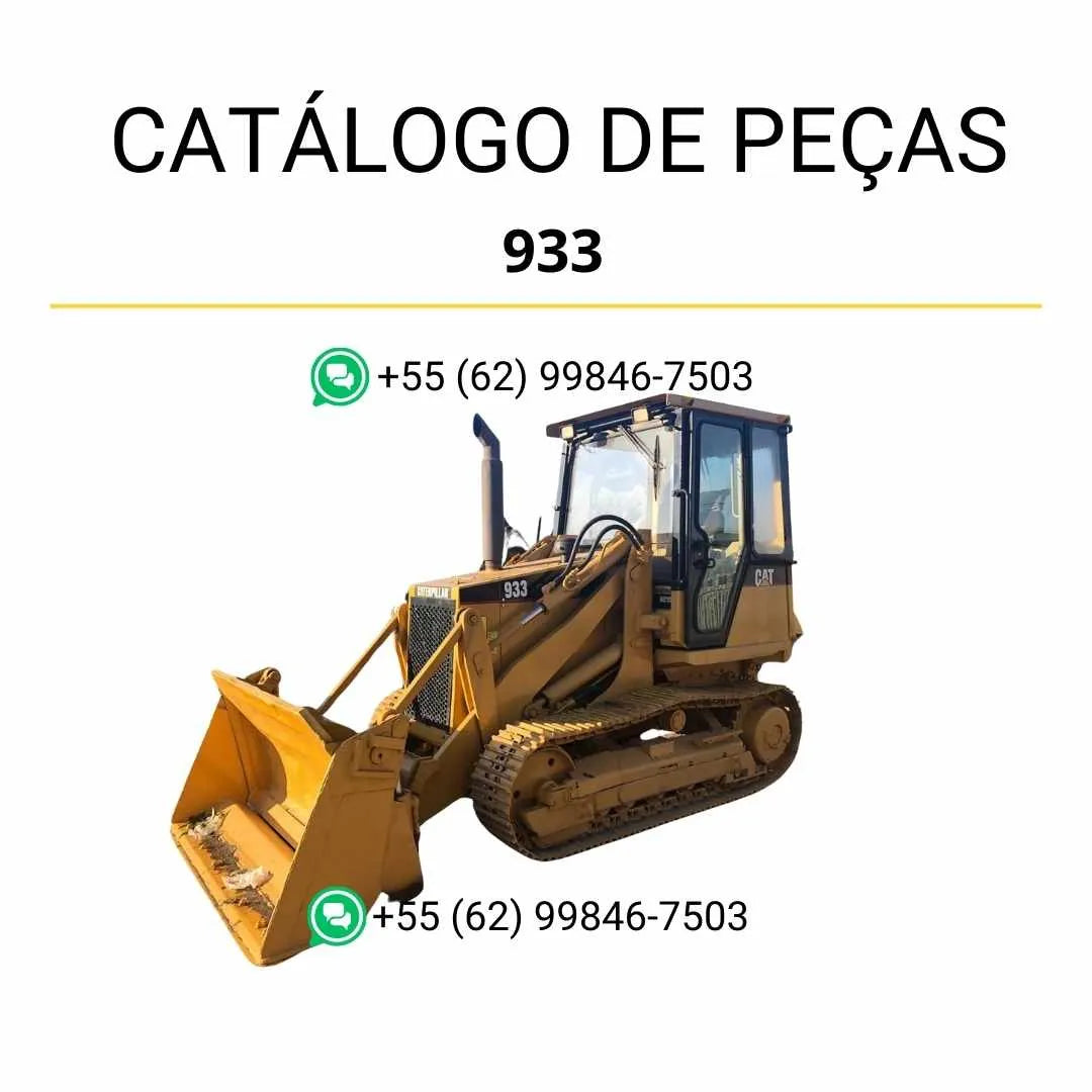 Catálogo de peças Caterpillar 933 em PDF com diagramas técnicos e lista completa de componentes originais do carregador de esteiras.