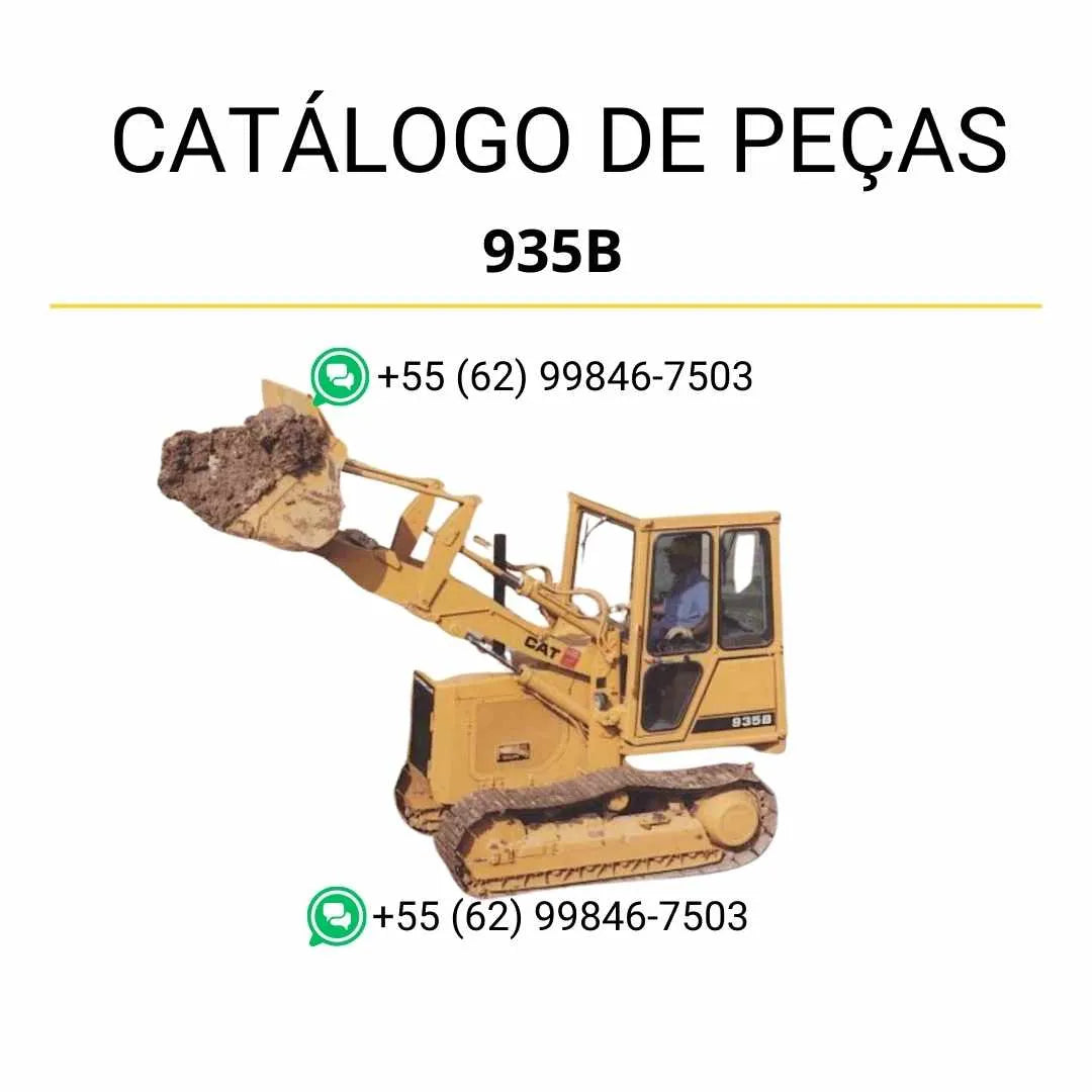 Catálogo de peças Caterpillar 935B em PDF com ilustrações técnicas completas e lista detalhada de componentes originais.