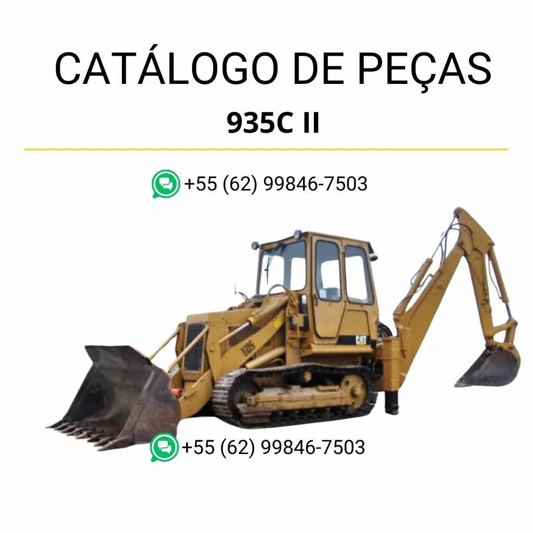 Catálogo de peças Caterpillar 935C II em PDF com ilustrações técnicas detalhadas e lista completa de componentes originais.
