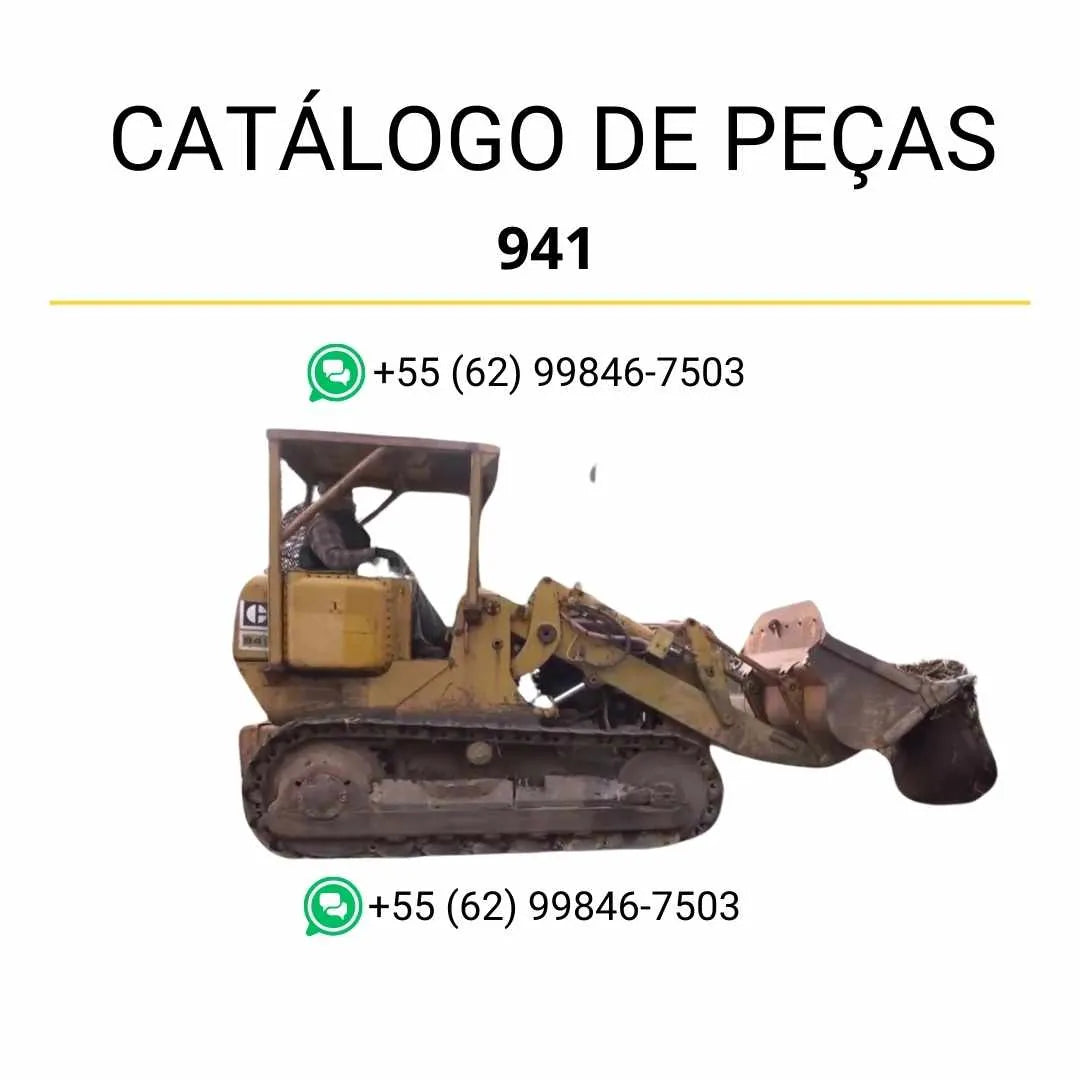 Catálogo de peças Caterpillar 941 em PDF com ilustrações técnicas detalhadas e lista completa de componentes originais.