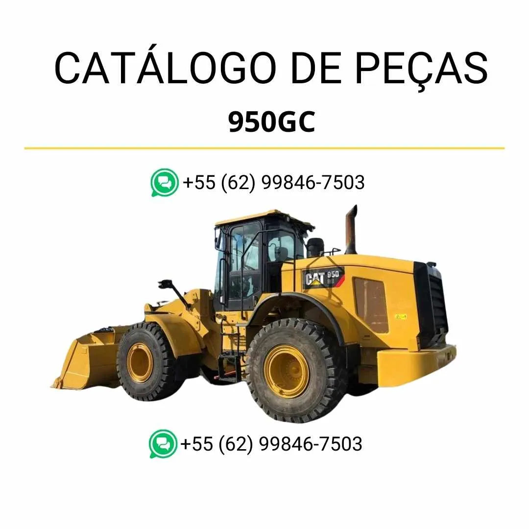 Catálogo de peças Caterpillar 950GC em PDF com ilustrações técnicas precisas e lista completa dos componentes originais da carregadeira de rodas.