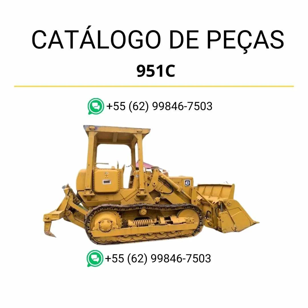 Catálogo de peças Caterpillar 951C em PDF com diagramas técnicos detalhados e lista completa de componentes originais da carregadeira de esteira.