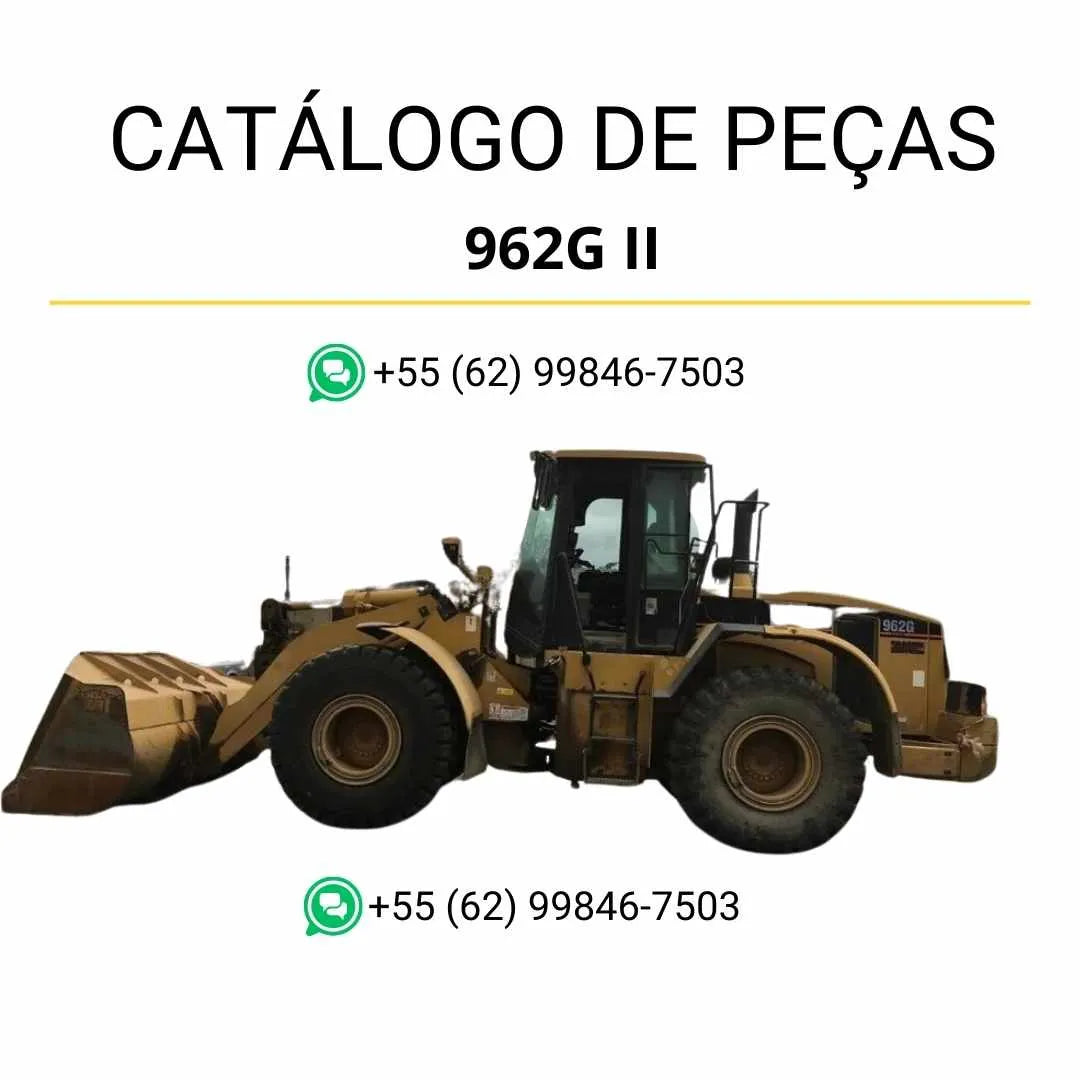 Catálogo de peças Caterpillar 962G II em PDF com diagramas técnicos precisos e identificação completa dos componentes da carregadeira de rodas.