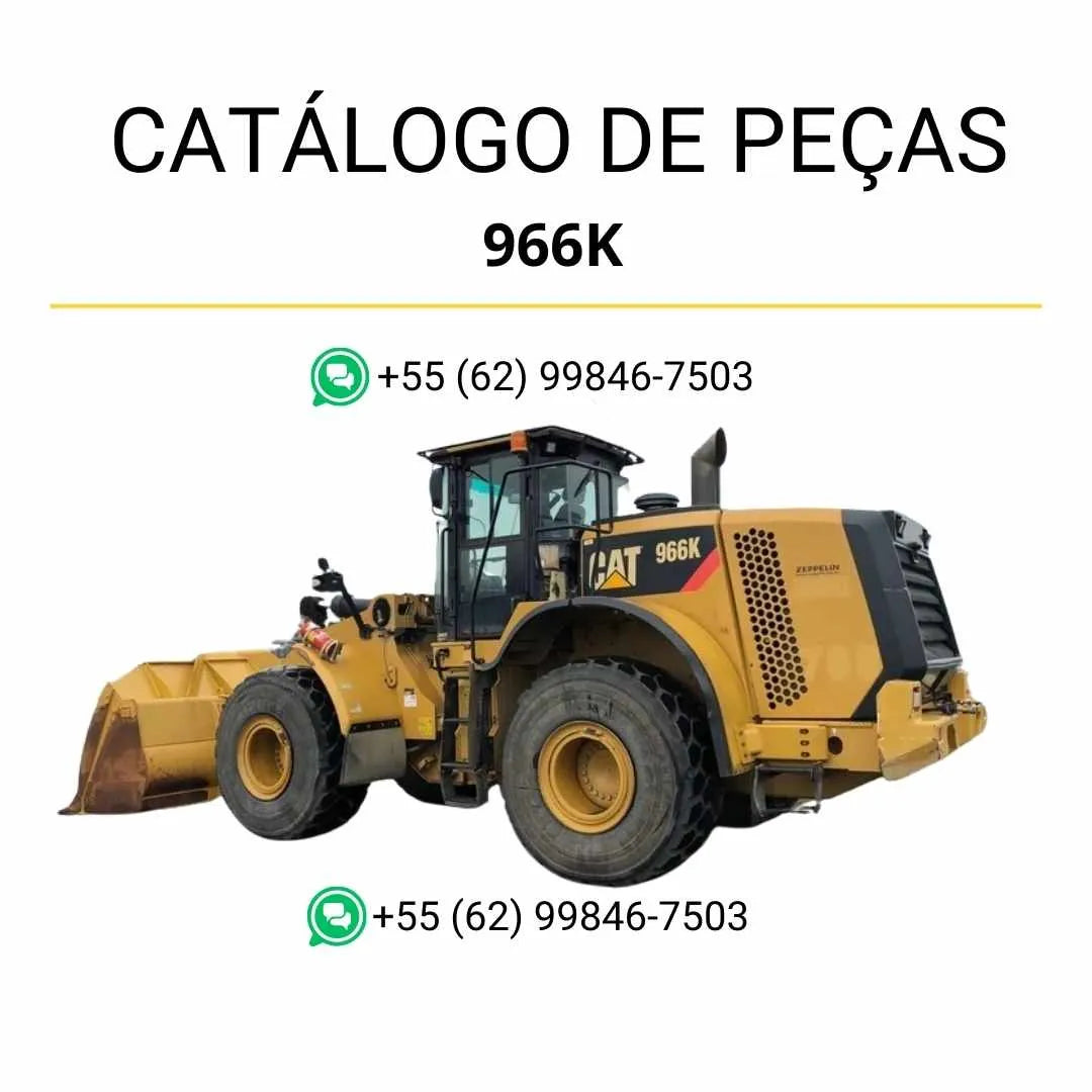 Catálogo de peças Caterpillar 966K em PDF com diagramas detalhados e lista de componentes originais da carregadeira de rodas.