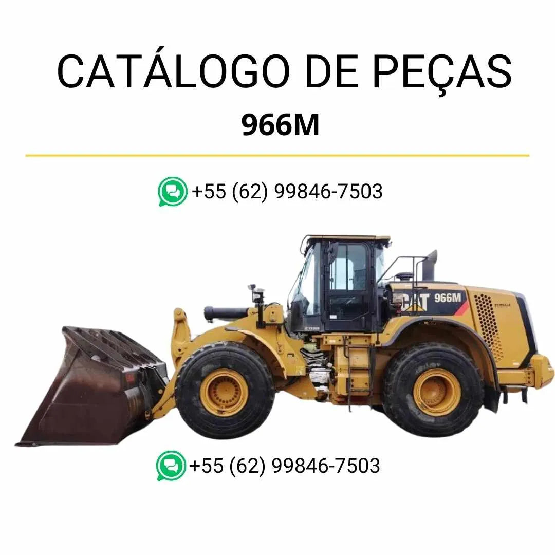 Catálogo de peças Caterpillar 966M em PDF com ilustrações técnicas detalhadas e lista completa de componentes originais da carregadeira de rodas.