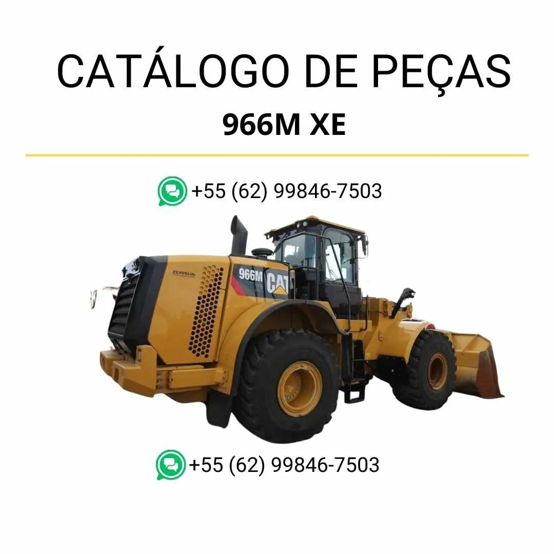 Catálogo de peças Caterpillar 966M XE em PDF, com diagramas técnicos detalhados e lista completa de componentes originais da carregadeira de rodas.