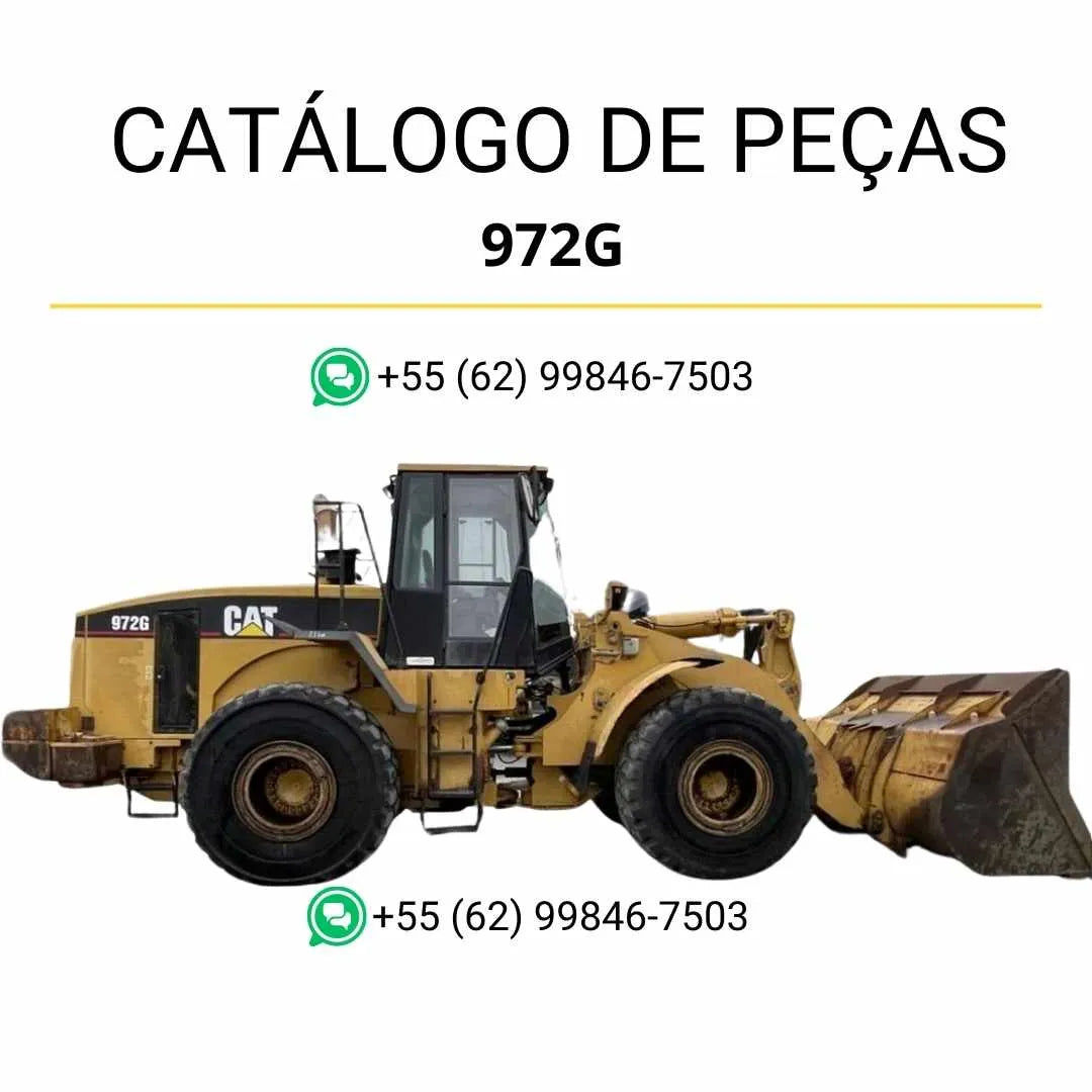 Catálogo de peças Caterpillar 972G em PDF com ilustrações técnicas precisas e relação completa dos componentes originais da carregadeira de rodas.