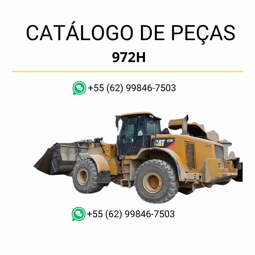Catálogo de peças Caterpillar 972H em PDF com diagramas ilustrados e identificação completa dos componentes da carregadeira de rodas.