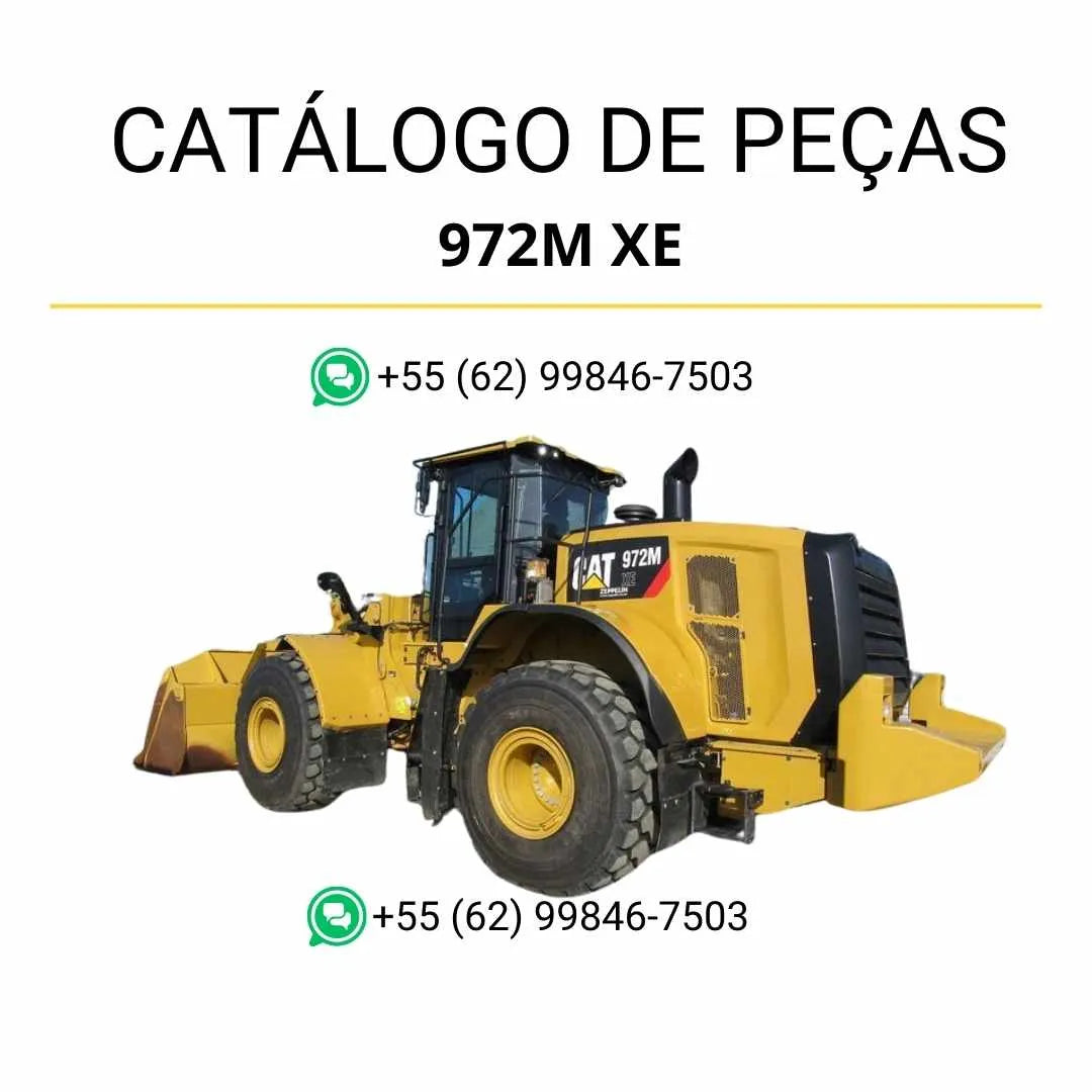 Catálogo de peças Caterpillar 972M XE em PDF, com ilustrações técnicas precisas e lista completa de componentes originais da carregadeira de rodas.