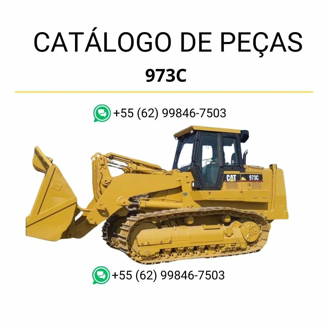 Catálogo de peças Caterpillar 973C em PDF com diagramas técnicos detalhados e lista completa de componentes originais da carregadeira de esteira.