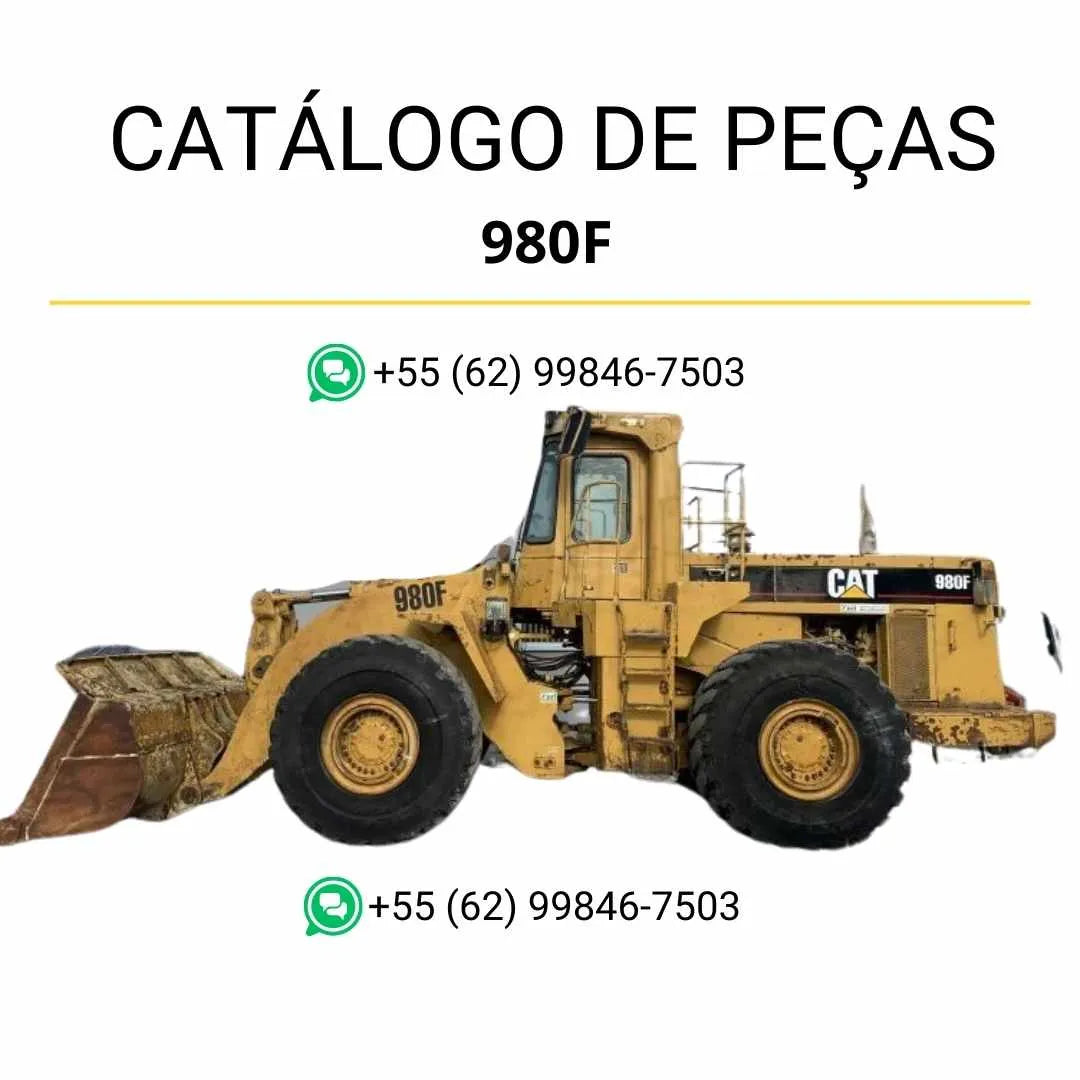 Catálogo de peças Caterpillar 980F em PDF com ilustrações técnicas detalhadas e relação completa dos componentes da carregadeira de rodas.