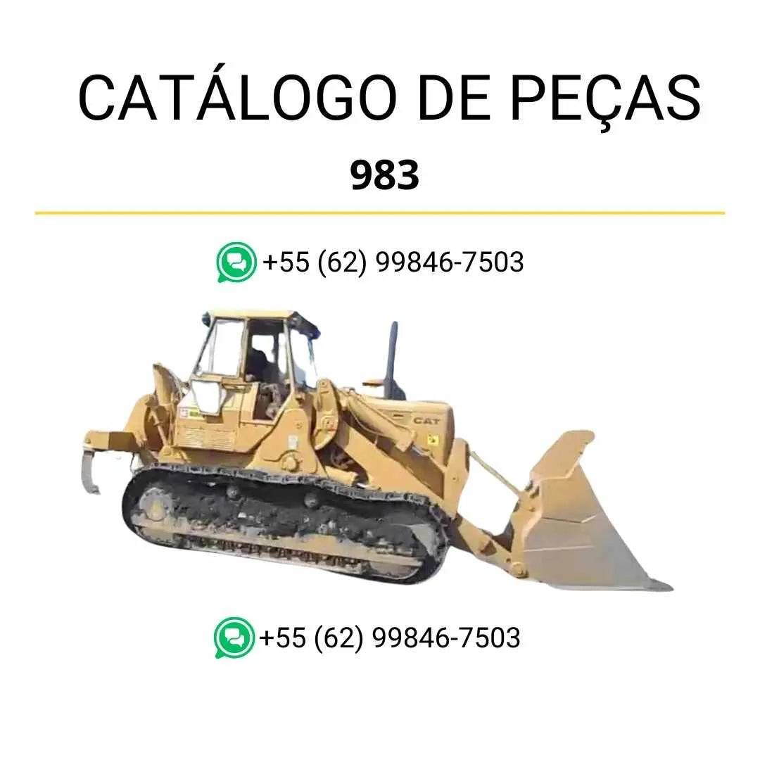 Catálogo de peças Caterpillar 983 em PDF com diagramas técnicos detalhados e lista completa de componentes originais da carregadeira de esteira.