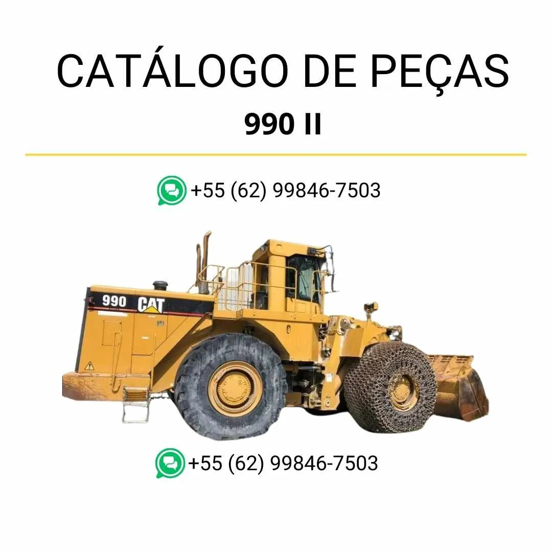 Catálogo de peças Caterpillar 990 II em PDF com diagramas técnicos e lista completa de componentes originais da carregadeira de rodas.