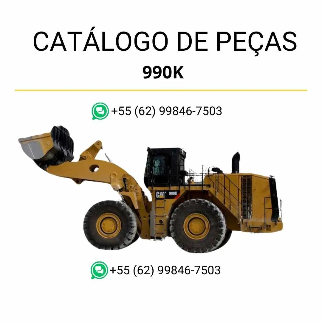 Catálogo de peças Caterpillar 990K em PDF com diagramas detalhados e lista completa de componentes originais da carregadeira de rodas.