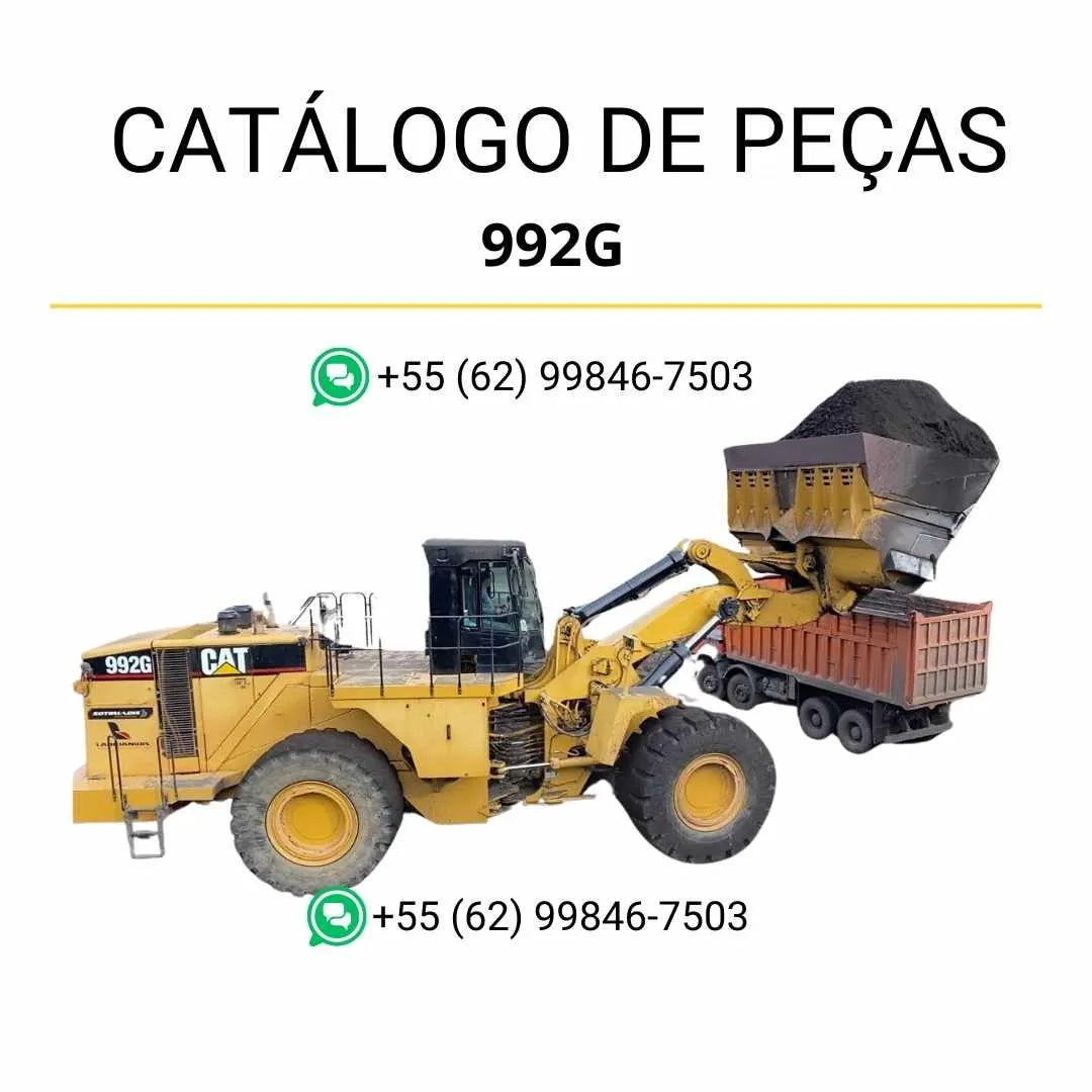 Catálogo de peças Caterpillar 992G Carregadeira de Rodas em PDF com ilustrações técnicas detalhadas e relação completa de componentes originais.