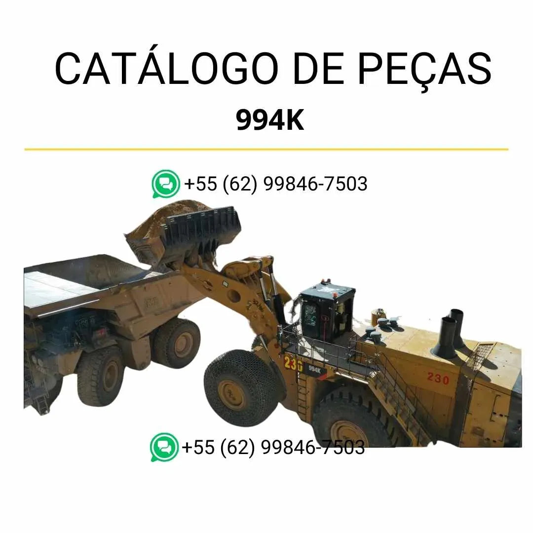 Catálogo de peças Caterpillar 994K Carregadeira de Rodas em PDF com ilustrações técnicas detalhadas e lista completa de componentes originais.