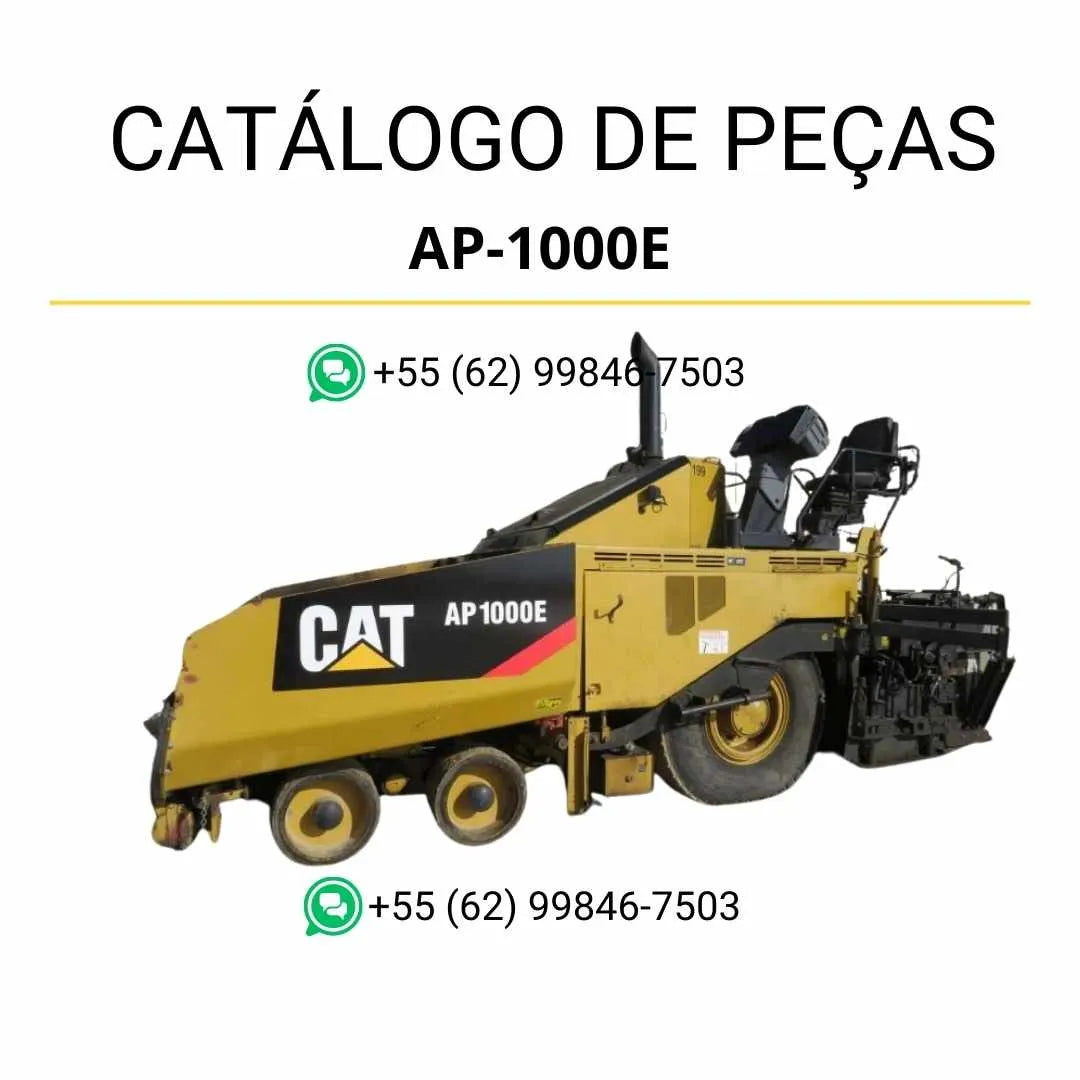 Catálogo de peças Caterpillar AP1000E em PDF com ilustrações técnicas detalhadas e lista completa dos componentes originais da pavimentadora de asfalto.
