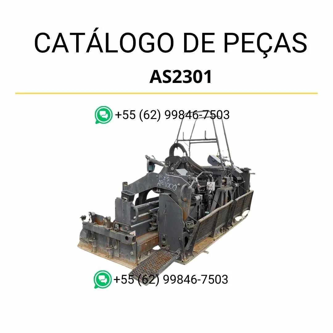 Catálogo de peças Caterpillar AS2301 em PDF com diagramas ilustrados e identificação completa das peças da pavimentadora de asfalto.