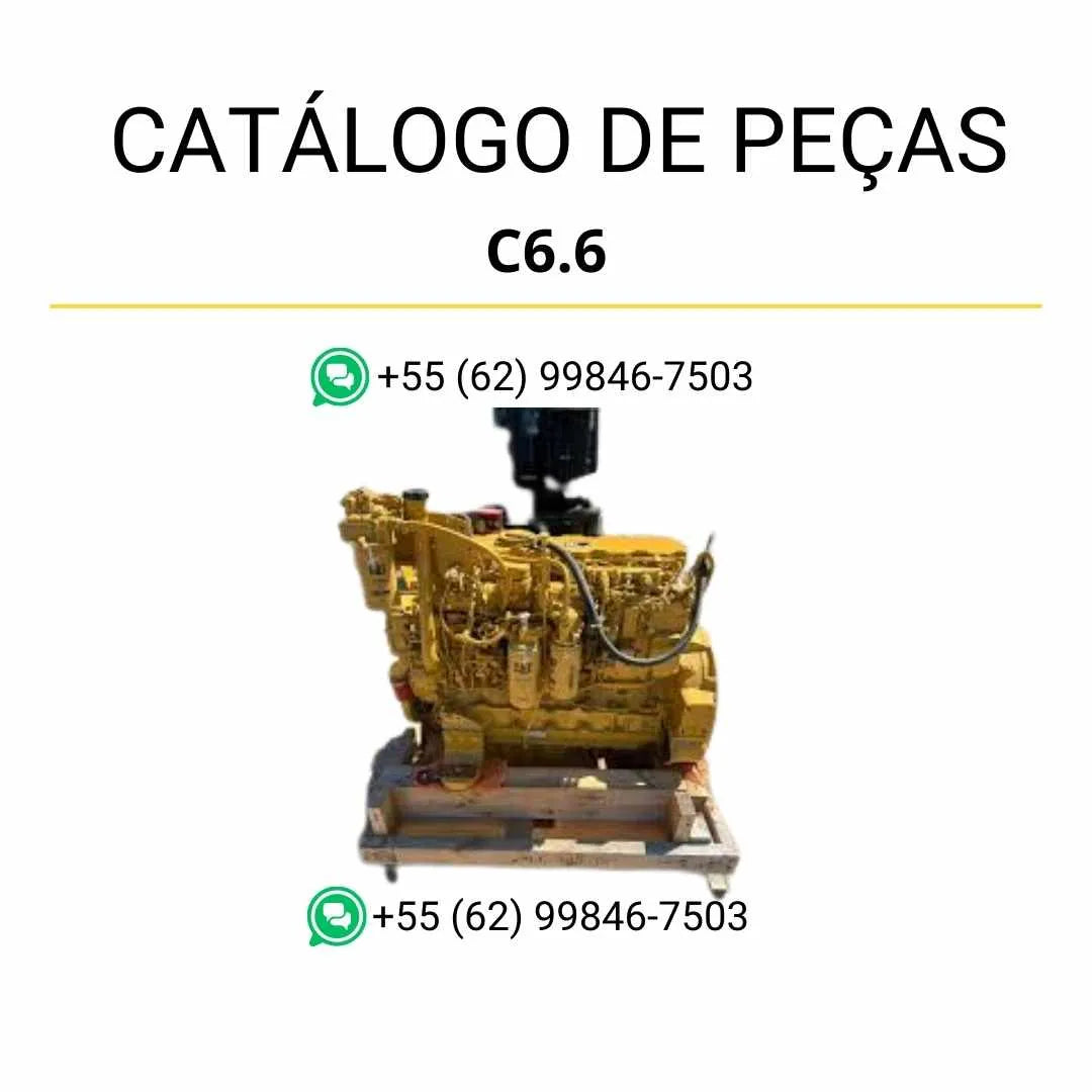 Catálogo de peças do motor industrial Caterpillar C6.6 em PDF com diagramas técnicos detalhados e lista completa de componentes originais.