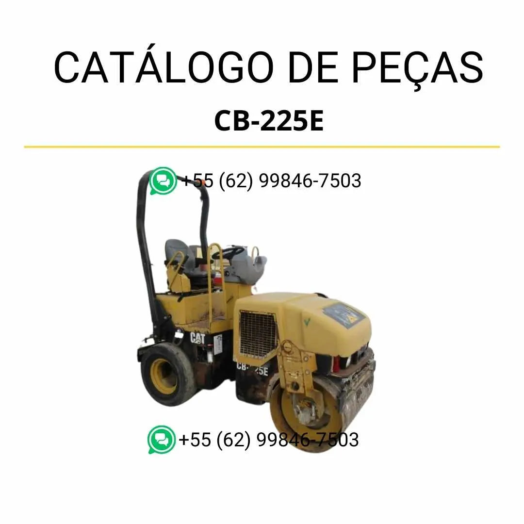 Catálogo de peças Caterpillar CB-225D em PDF com ilustrações técnicas e lista detalhada de componentes originais para manutenção precisa.