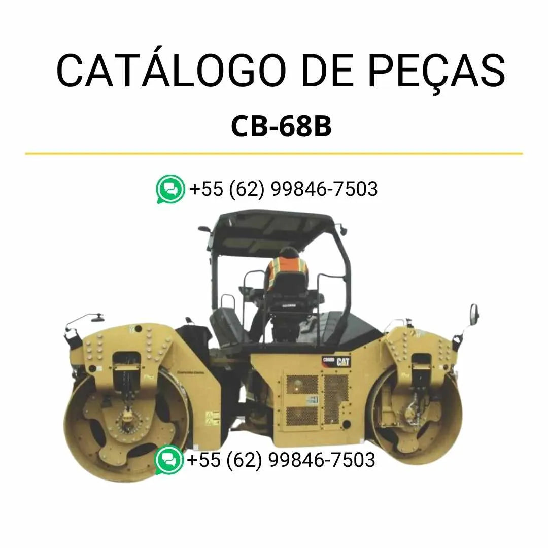 Catálogo de peças Caterpillar CB-68B em PDF com diagramas detalhados, vistas explodidas e lista completa de componentes originais da máquina.