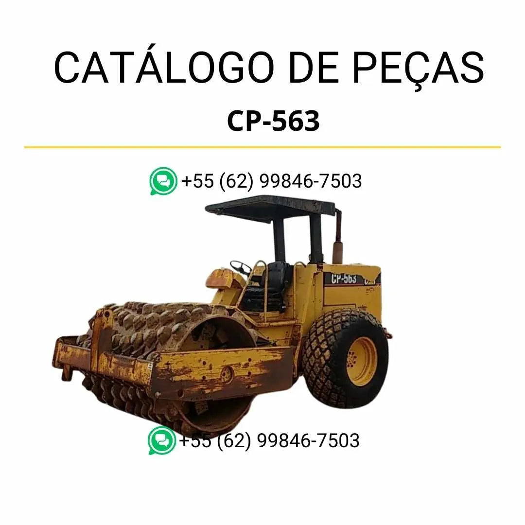 Catálogo de peças Caterpillar CP-563 em PDF com diagramas técnicos detalhados e identificação precisa dos componentes originais.