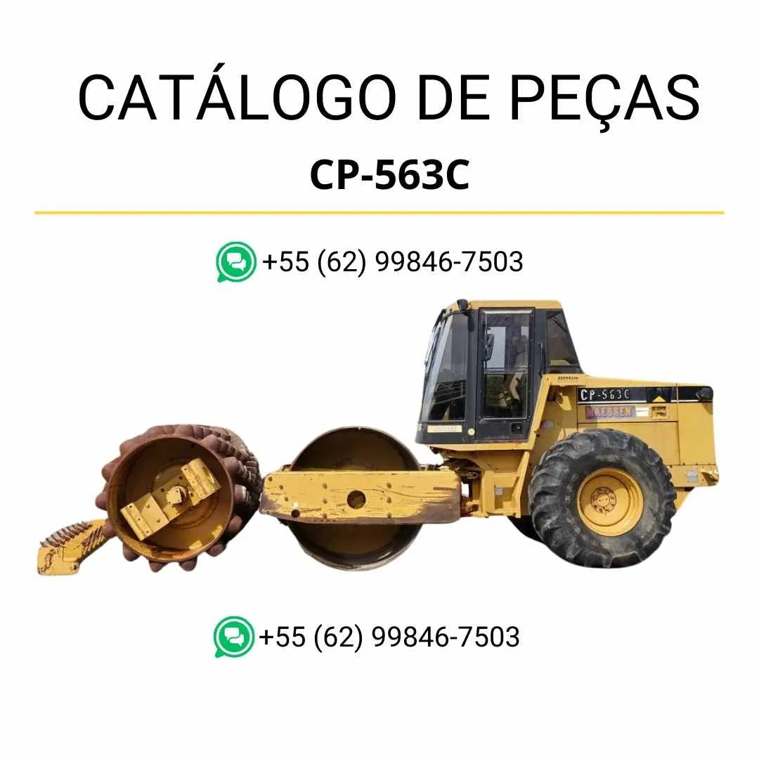 Catálogo de peças Caterpillar CP-563C em PDF com ilustrações técnicas detalhadas e lista completa de componentes originais.
