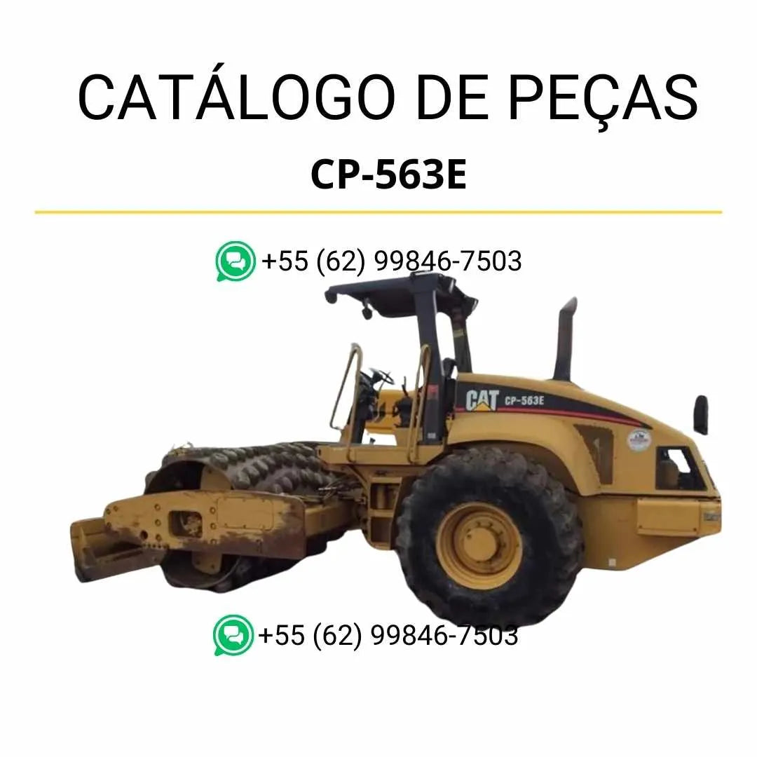 Catálogo de peças Caterpillar CP-563E em PDF com diagramas técnicos completos e identificação precisa dos componentes originais da máquina.