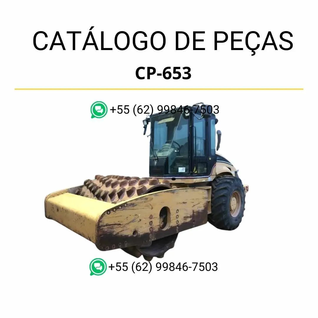 Catálogo de peças Caterpillar CP-653 em PDF com ilustrações técnicas detalhadas e relação completa de componentes originais da máquina.