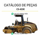 Catálogo de peças Caterpillar CS-433E em PDF com diagramas detalhados e lista completa de componentes originais para reposição.