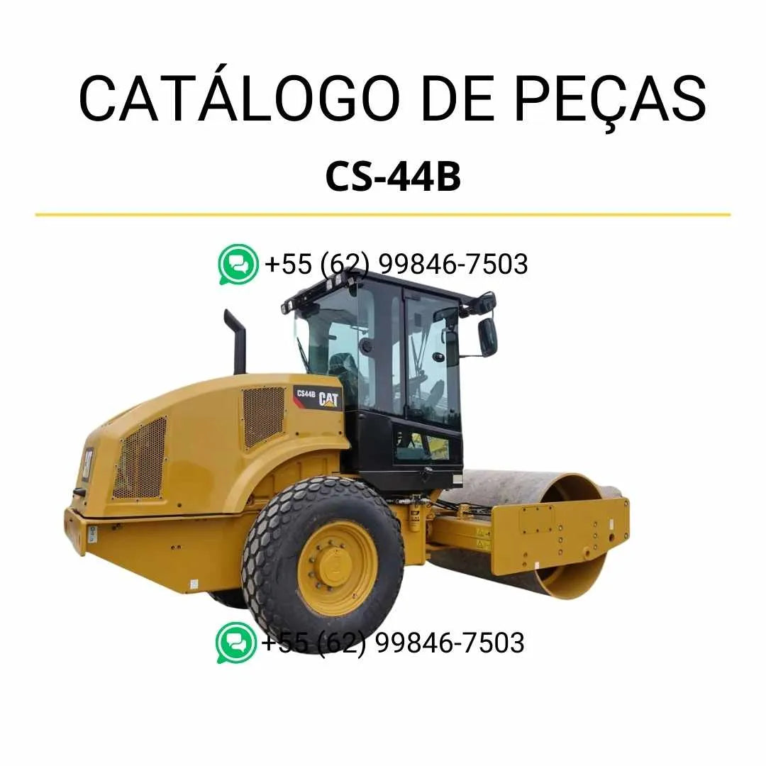 Catálogo de peças Caterpillar CS-44B em PDF com ilustrações técnicas precisas e lista completa de componentes originais para manutenção.