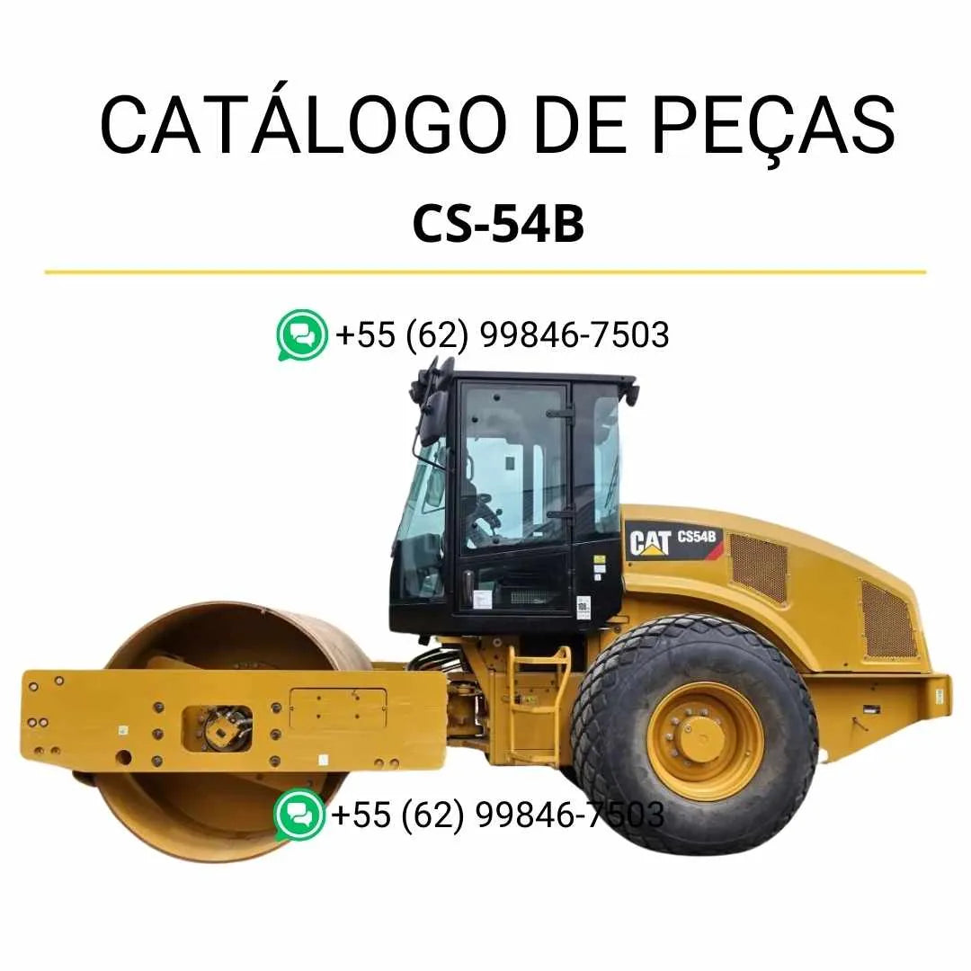 Catálogo de peças Caterpillar CS-54B em PDF com ilustrações técnicas detalhadas e relação completa de componentes originais da máquina.