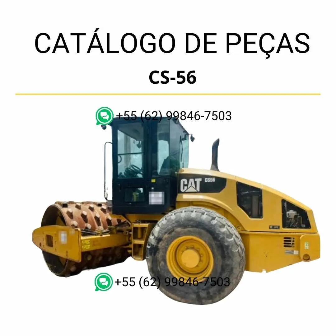 Catálogo de peças Caterpillar CS-56 em PDF com diagramas técnicos completos e identificação precisa de todos os componentes originais.