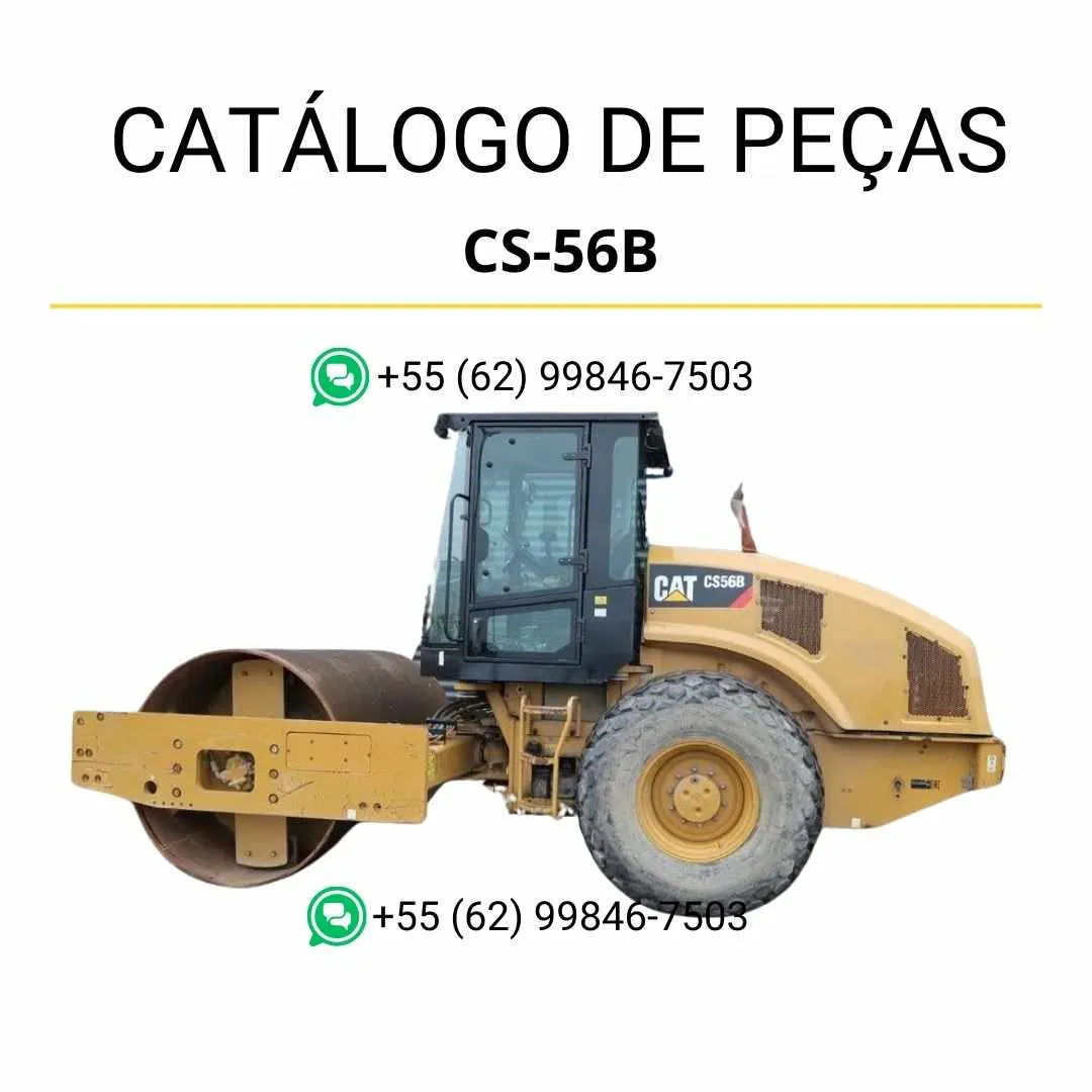 Catálogo de peças Caterpillar CS-56B em PDF com ilustrações técnicas detalhadas e lista completa de componentes originais para manutenção.