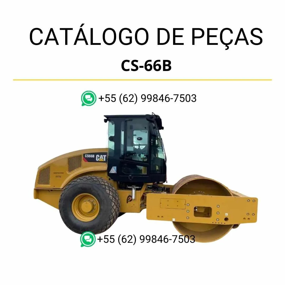 Catálogo de peças Caterpillar CS-66B em PDF com diagramas técnicos detalhados e lista completa de componentes originais para reposição.