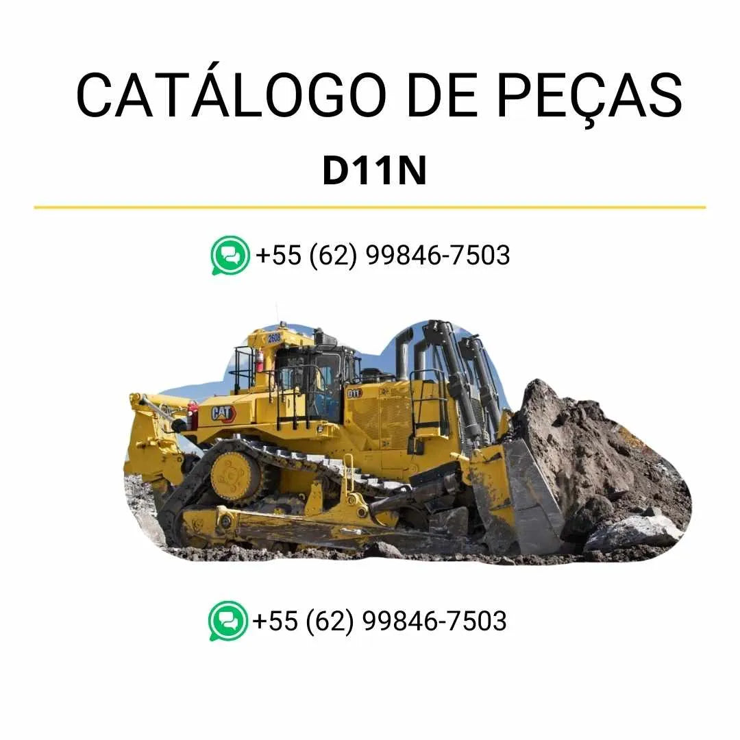 Catálogo de peças Caterpillar D11N em PDF com ilustrações técnicas detalhadas e lista completa de componentes originais do trator de esteira.