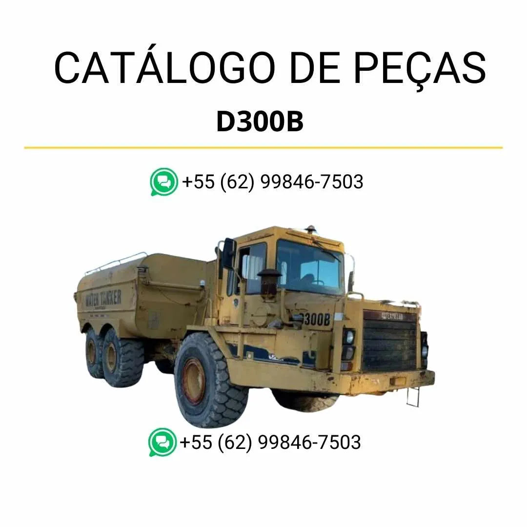 Catálogo de peças Caterpillar D300B caminhão articulado em PDF com diagramas ilustrativos e lista completa de componentes originais da máquina.