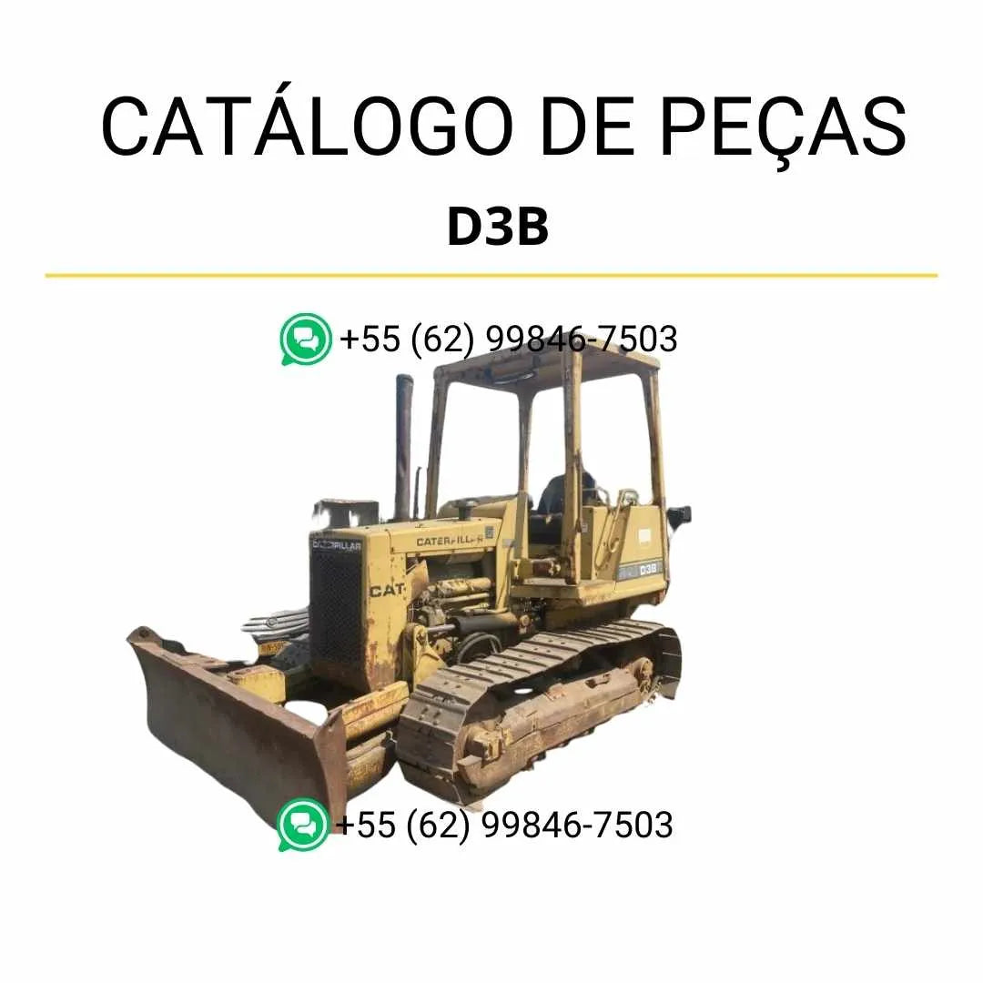 Catálogo de peças Caterpillar D3B em PDF com diagramas ilustrados e lista completa de componentes originais para manutenção e reposição.