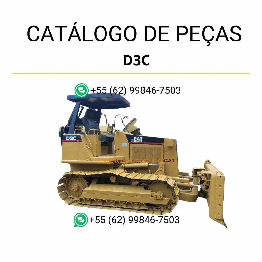 Catálogo de peças Caterpillar D3C em PDF com ilustrações técnicas detalhadas e lista completa de componentes originais para manutenção do trator.