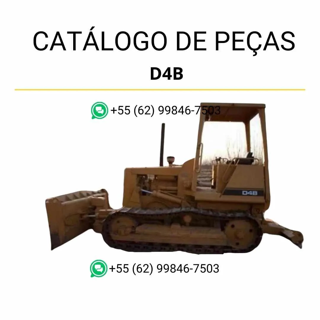 Catálogo de peças Caterpillar D4B em PDF com ilustrações técnicas detalhadas e identificação completa dos componentes originais do trator.