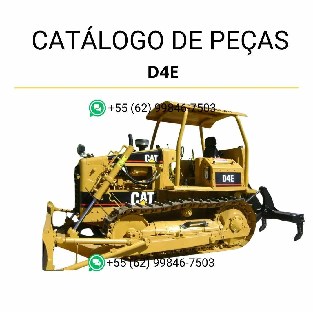Catálogo de peças Caterpillar D4E em PDF com diagramas detalhados e lista completa de componentes originais do trator de esteira.