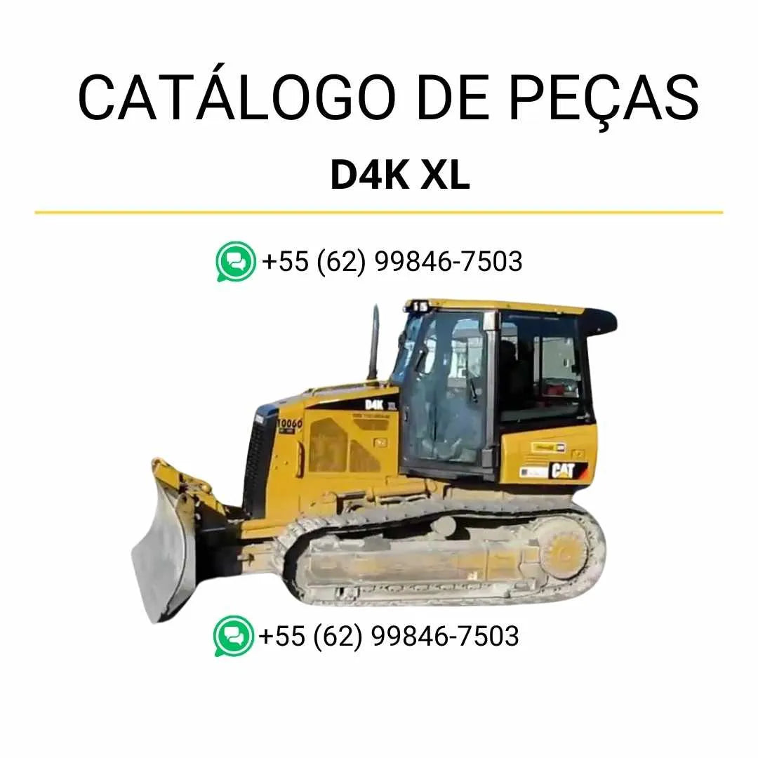 Catálogo de peças Caterpillar D4K XL em PDF com diagramas técnicos detalhados e identificação completa dos componentes originais do trator de esteira.