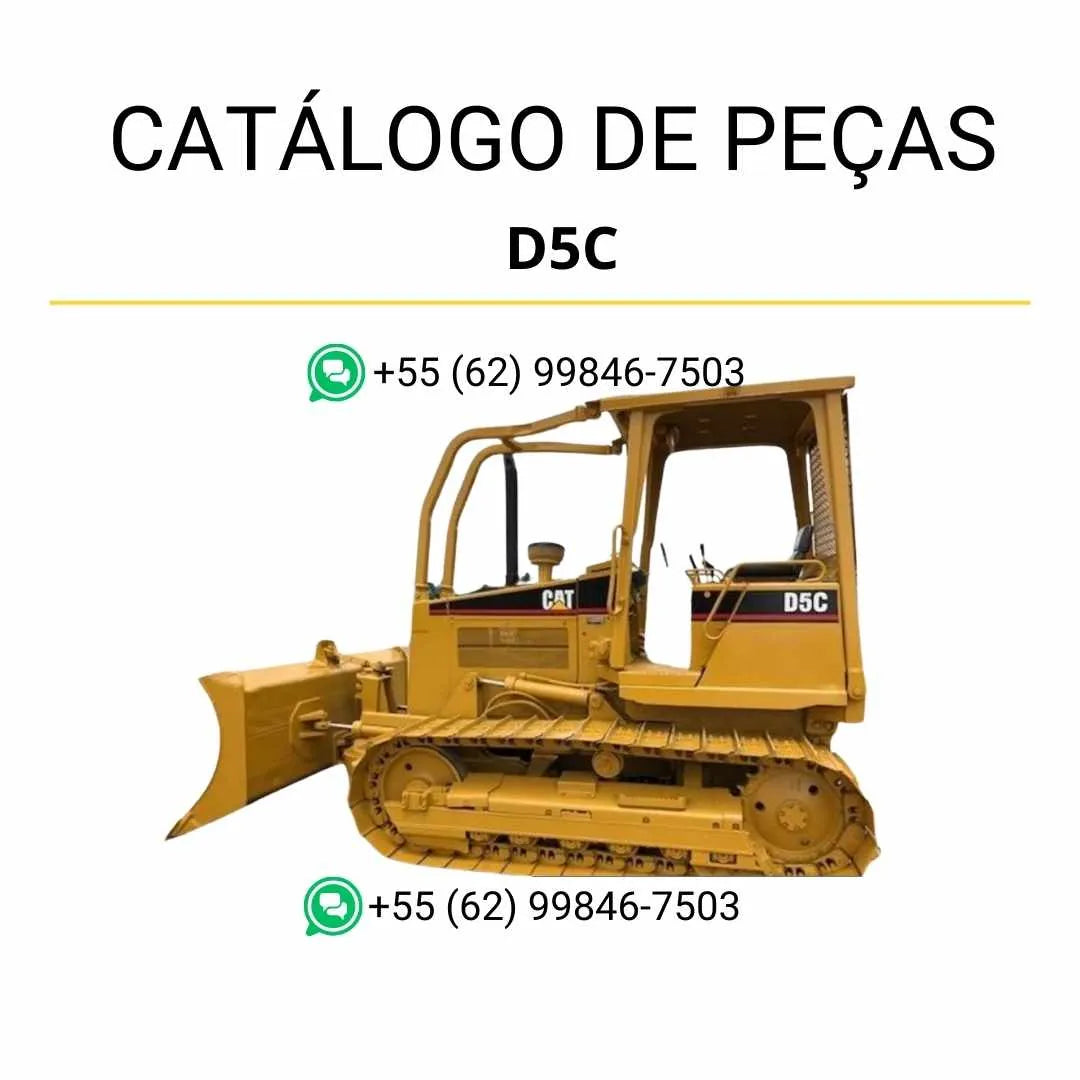 Catálogo de peças Caterpillar D5C em PDF com ilustrações técnicas completas e lista detalhada de componentes originais do trator de esteira.