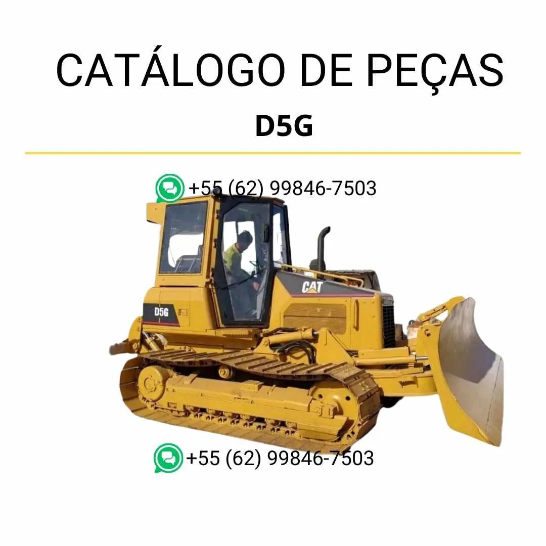 Catálogo de peças Caterpillar D5G em PDF com diagramas detalhados e lista de componentes originais do trator de esteira.
