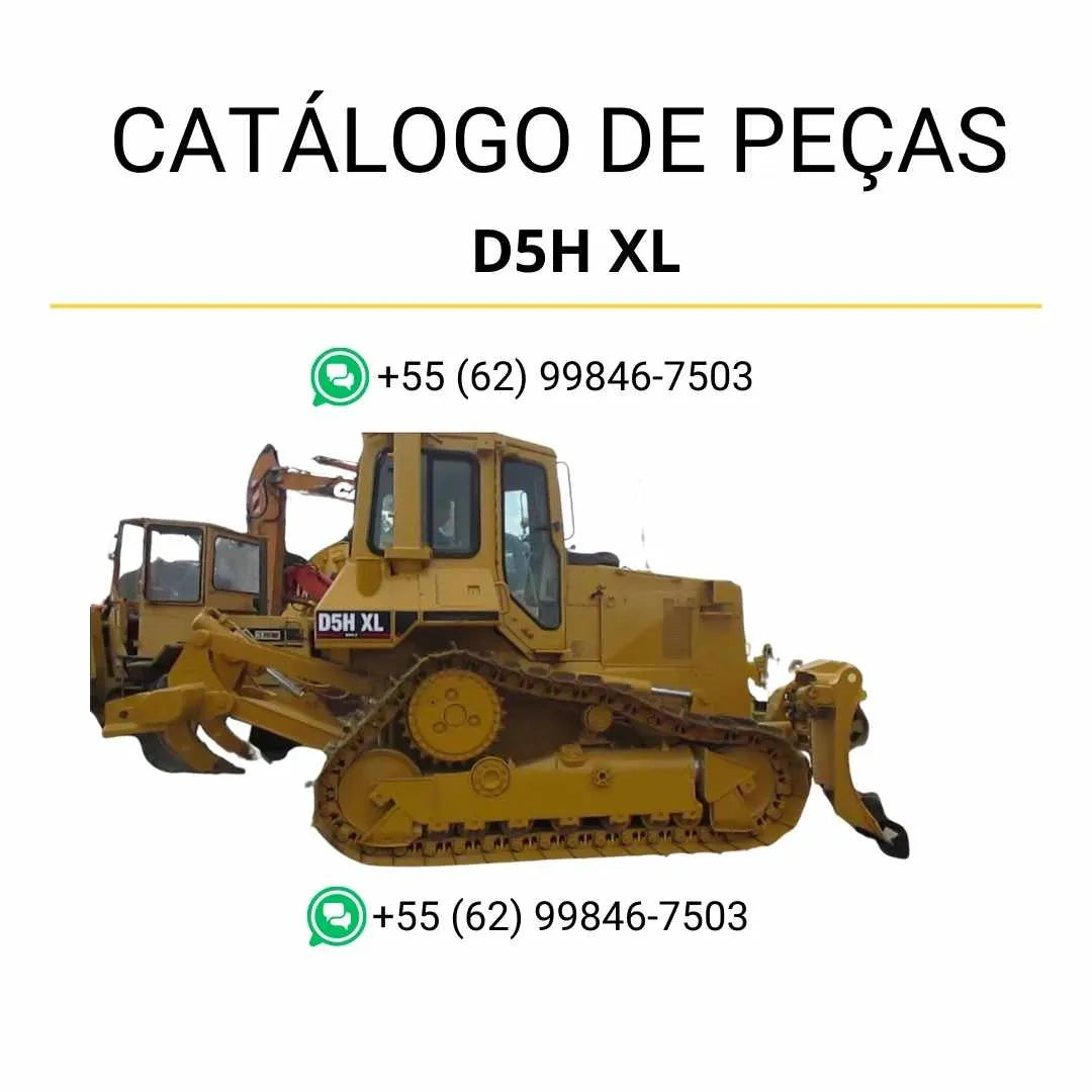 Catálogo de peças Caterpillar D5H XL em PDF com diagramas técnicos precisos e identificação completa de todos os componentes originais.