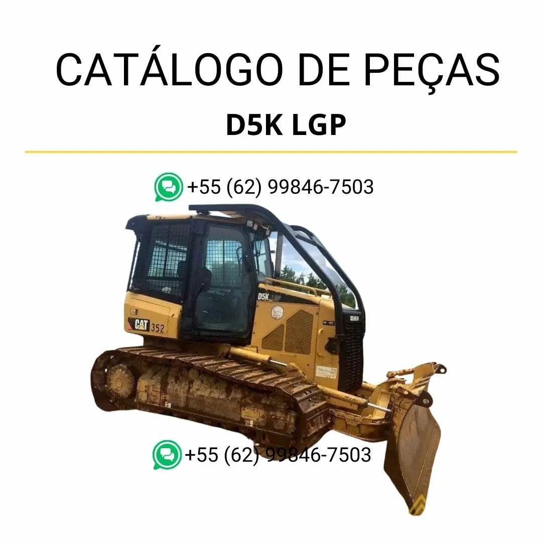 Catálogo de peças Caterpillar D5K LGP em PDF com diagramas técnicos completos e relação detalhada dos componentes originais do trator de esteira.